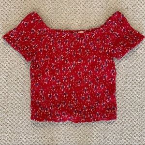 Floral Gathered Crop Top